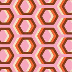 70's Retro Seamless Pattern. 60s and 70s Aesthetic Style.