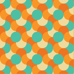 70's Retro Seamless Pattern, 60s and 70s Aesthetic Style, vector pattern