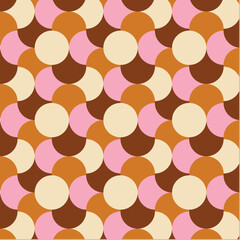 70's Retro Seamless Pattern, 60s and 70s Aesthetic Style, vector pattern