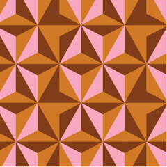 70's Retro Seamless Pattern, 60s and 70s Aesthetic Style, vector pattern