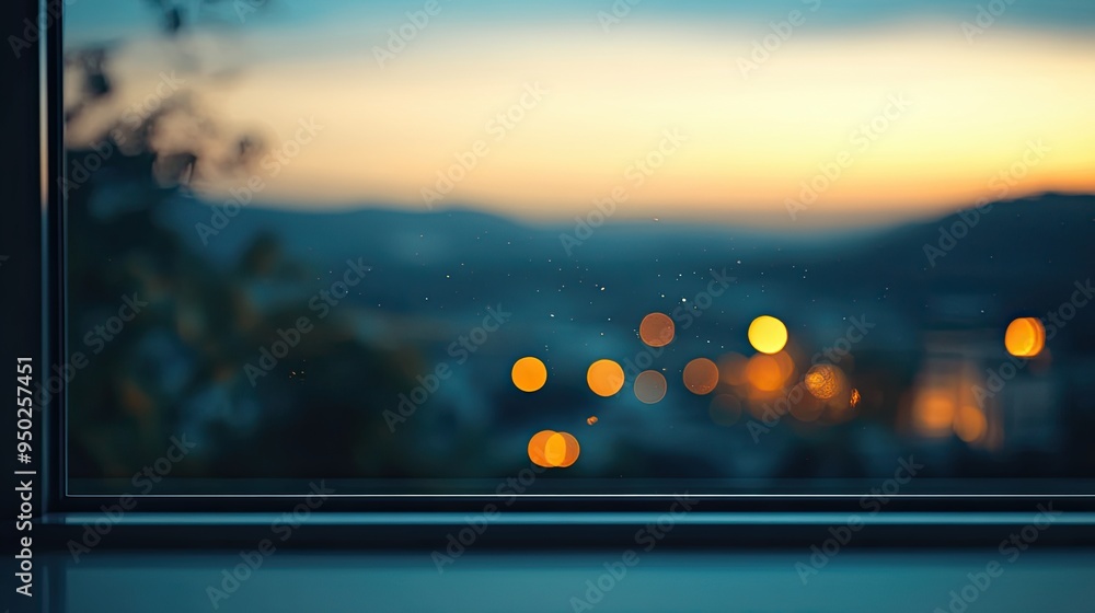 Wall mural a notification window with a translucent background featuring a blurred image of a calming natural s
