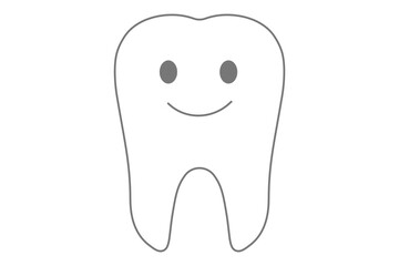 シンプルで可愛い健康な歯のイラスト