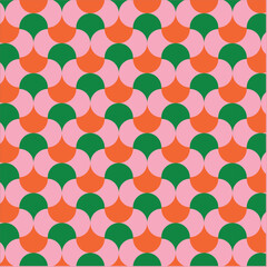 70's Retro Seamless Pattern. 60s and 70s Aesthetic Style.
