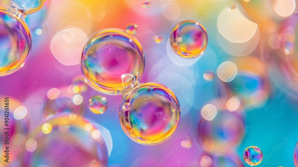 Aufkleber abstract close up of cell structure on a vivid background with blurred backdrop and space for text