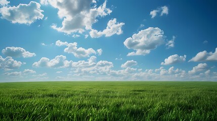 Obraz premium Scenic sight of buckwheat field beneath clear skies