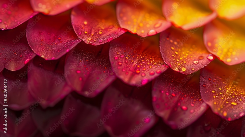Poster close up of abstract cells on a vivid background with blurred backdrop and ample copy space