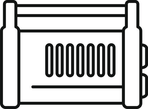 recommend clip art: Electric heater icon in outline style, representing a common household appliance for providing warmth