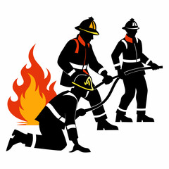 Firefighters Black silhouette