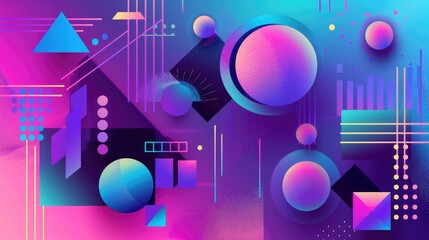 Gradient geometric shapes forming a dynamic pattern