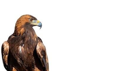 Obraz premium golden eagle - Aquila chrysaetos - is a widely distributed bird of prey living in the Northern Hemisphere of the world. Isolated on white background with copy space