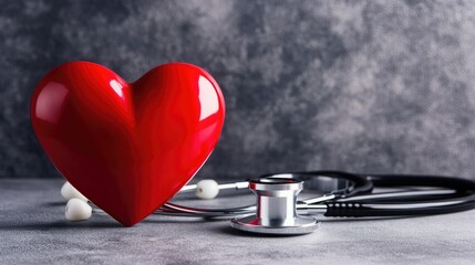 heart love shape with doctor physician's stethoscope on background