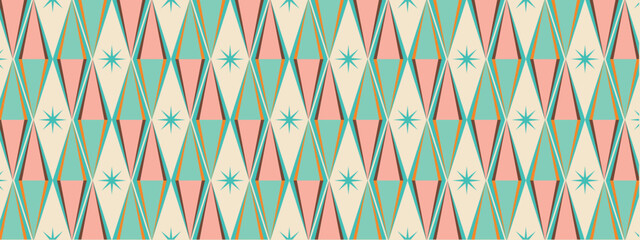 50s Mid Century Modern Seamless Pattern