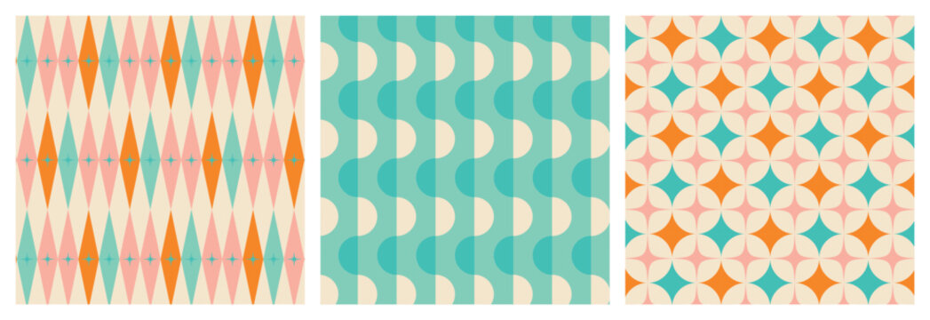 50s Mid Century Modern Seamless Pattern Bundle