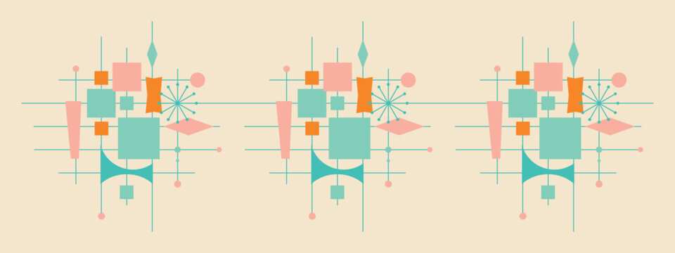 50s Mid Century Modern Seamless Pattern