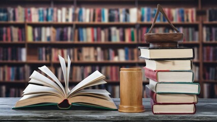 stack of books on shelf