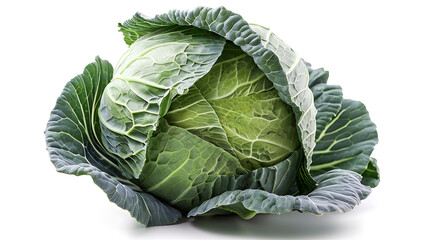 Obraz premium Perfectly Isolated Green Cabbage Showcasing Its Freshness.