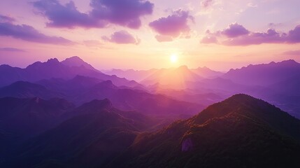 Obraz premium Wow, this photo of Mount Zijin in the sunlight is absolutely stunning! The sun rises slowly from the peak, and the golden sunlight fills the entire scene, like the gentlest strokes of nature's brush. 