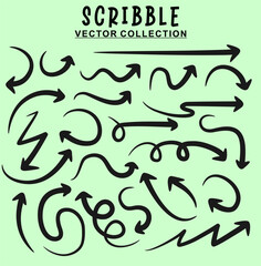 Set of hand drawn doodle abstract scribble. Vector design elements.