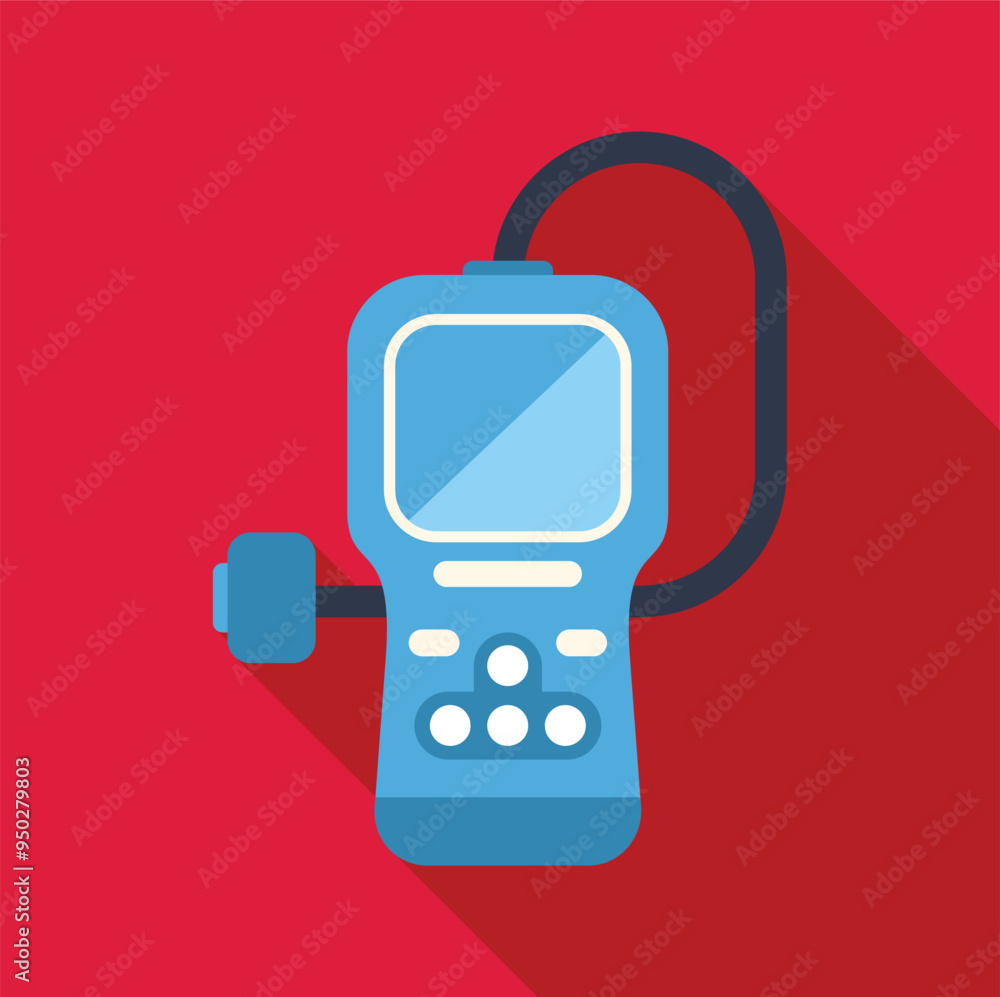 Poster digital glucometer with display showing blood glucose level