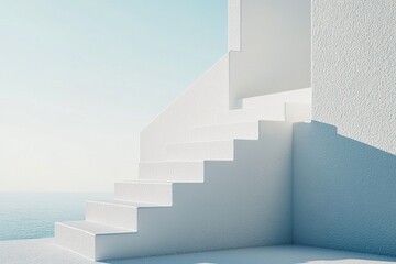 Obraz premium Simple white stairs