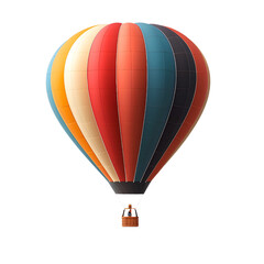 Fototapeta premium A collection of colorful hot air balloons on a transparent background, each with unique patterns and designs..