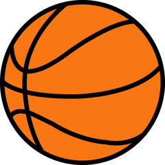 Basketball clip art design on plain white transparent isolated background for card, shirt, hoodie, sweatshirt, apparel, card, tag, mug, icon, poster or badge