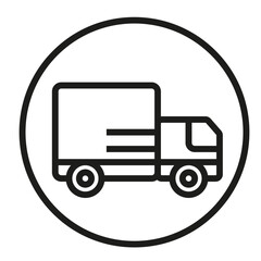 Line cargo truck perfect line icon.