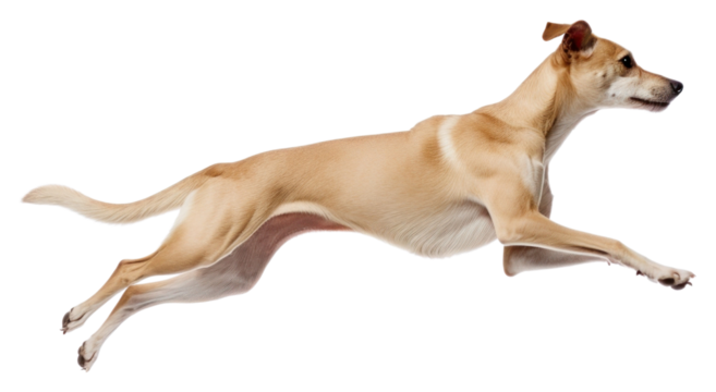 PNG Leaping dog in mid-air