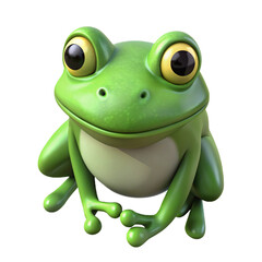 Fototapeta premium green frog 3d cartoon style illustration