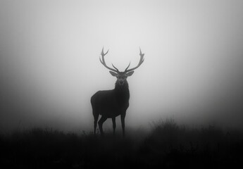 Majestic Stag in the Mist