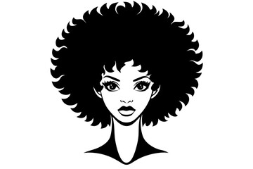 Afro Girl Hair Style vector illustration