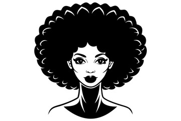 Afro Girl Hair Style vector illustration