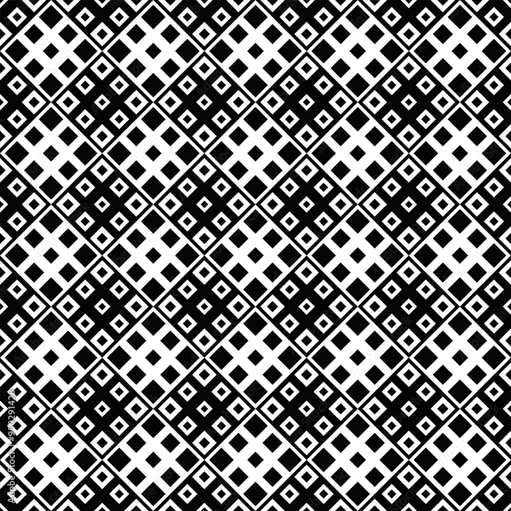 Poster abstract diagonal square pattern background - black and white repeating geometrical vector graphic d