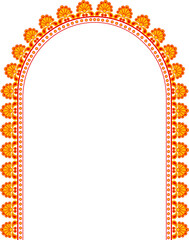 Durga Puja Banner with Arch, Decorative Frame, and Festive Border Featuring Goddess Durga. Includes Happy Durga Puja and Sale Promotion. Ideal for Navratri, Ganesh Chaturthi	
