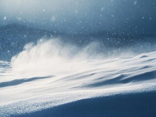 Blizzard conditions with snow swirling in the wind, winter weather, intense cold