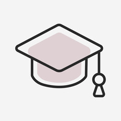 Icon design with graduation gown  symbol, suitable for educational or editing tool.
