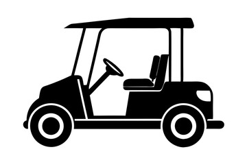 Golf cart vector silhouette, black golf car icon vector  © Trendy CraftSVG 