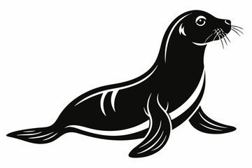 Sea seal silhouette vector illustration