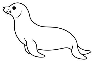 Sea seal silhouette vector illustration