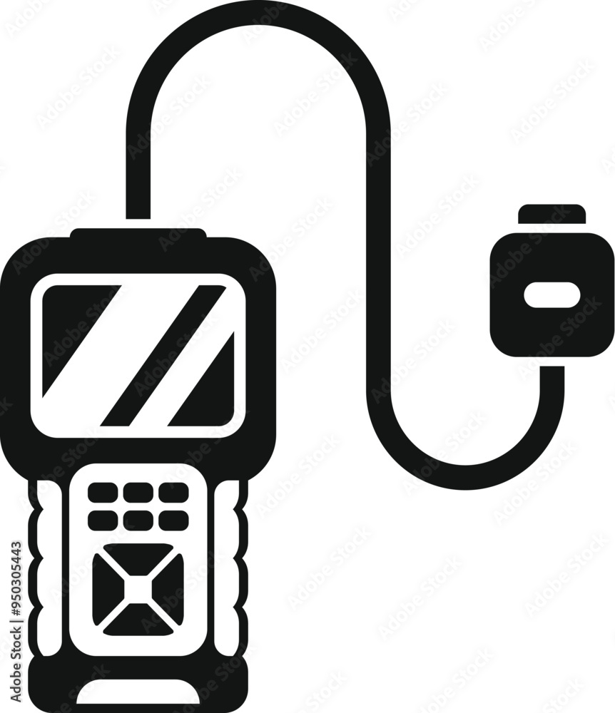 Poster car diagnostic tool plugged into a car, showing engine trouble codes