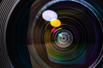 Closeup of camera lens
