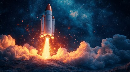 Rocket launch. Business startup.