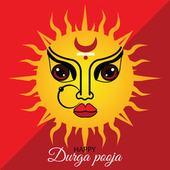 Vector illustration of Happy Navratri social media template, durga pooja, durga naomi, maa durga festive banner
