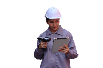 Industrial plant maintenance engineering on transparent background,PNG.
