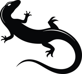 Naklejka premium A silhouette lizard