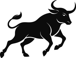 Obraz premium A silhouette bull 