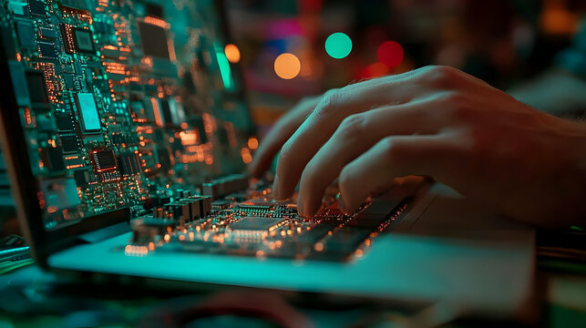 Exploring the Inner Workings of a Laptop: A Close-Up View of the Circuit Board