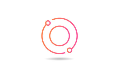 pink line O letter alphabet logo icon design suitable for a technology business or company