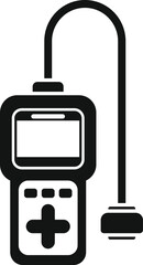 Black simple icon of a glucometer measuring blood sugar level