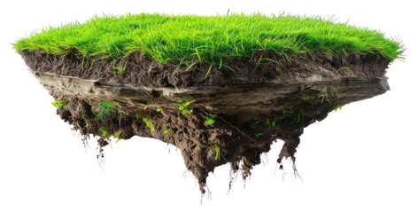 PNG Floating island with green grass